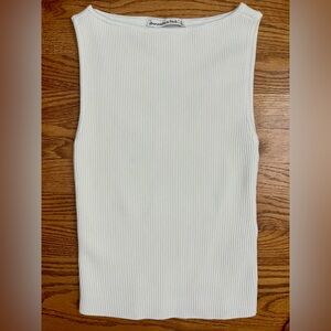 Abercrombie & Fitch Cream Ribbed Tank Top